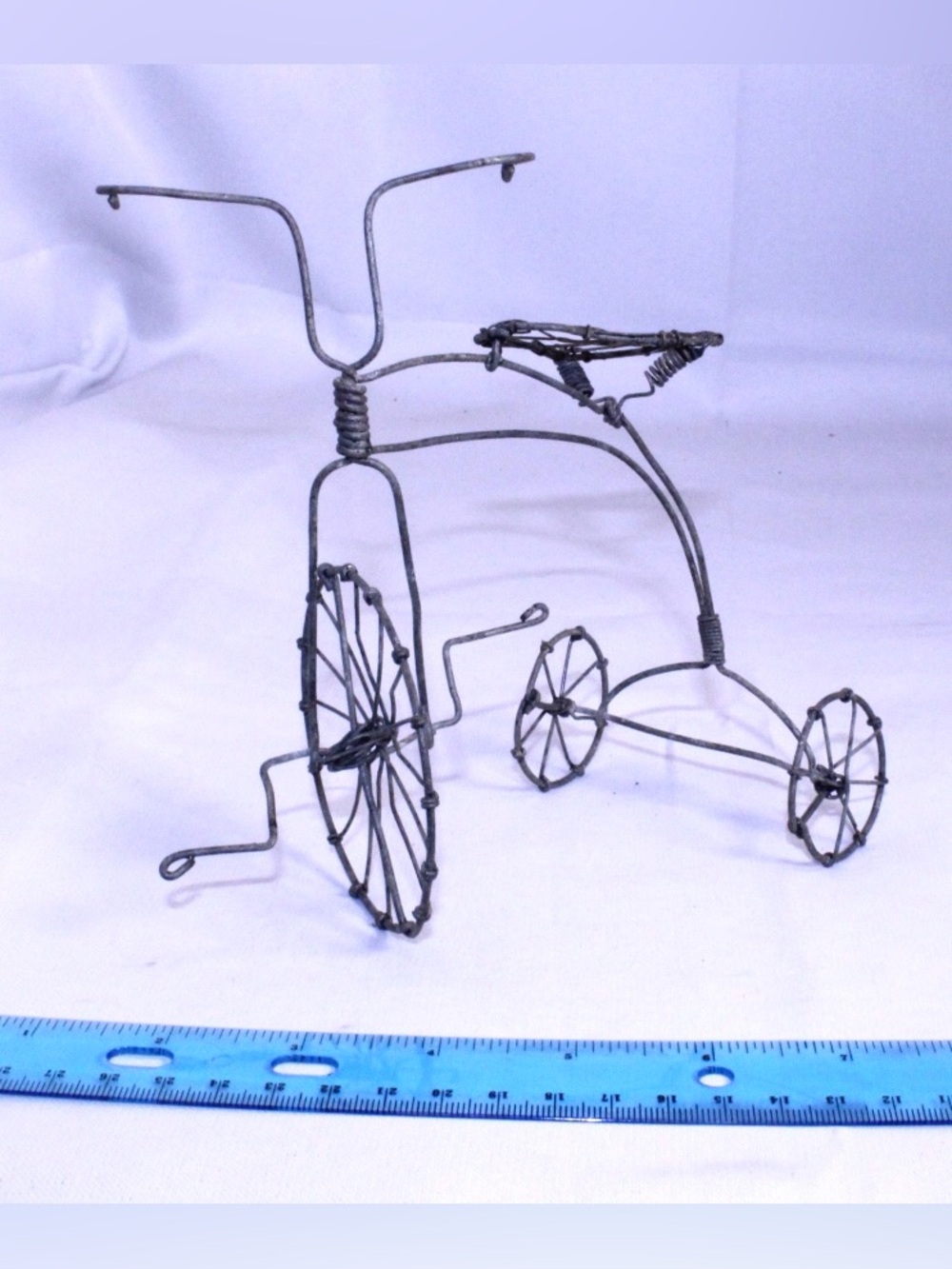 Vintage Handcrafted Wire Tricycle Art Sculpture - metal